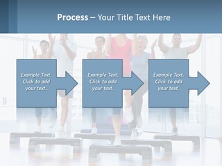 A Group Of People Doing Exercises In A Gym PowerPoint Template