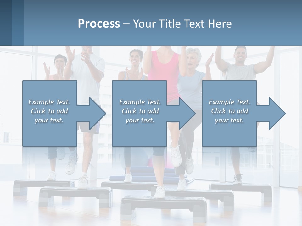 A Group Of People Doing Exercises In A Gym PowerPoint Template