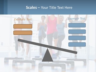 A Group Of People Doing Exercises In A Gym PowerPoint Template