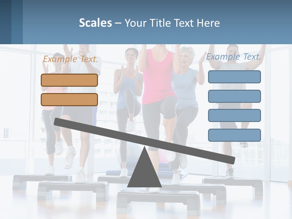 A Group Of People Doing Exercises In A Gym PowerPoint Template