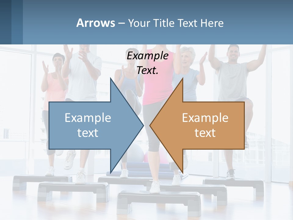 A Group Of People Doing Exercises In A Gym PowerPoint Template