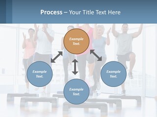 A Group Of People Doing Exercises In A Gym PowerPoint Template