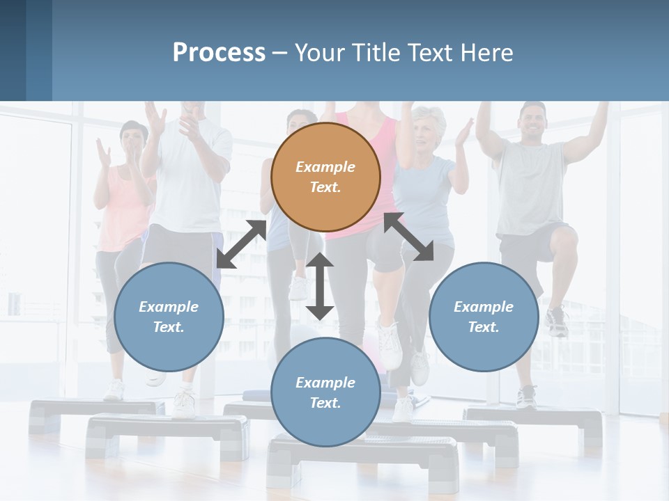 A Group Of People Doing Exercises In A Gym PowerPoint Template