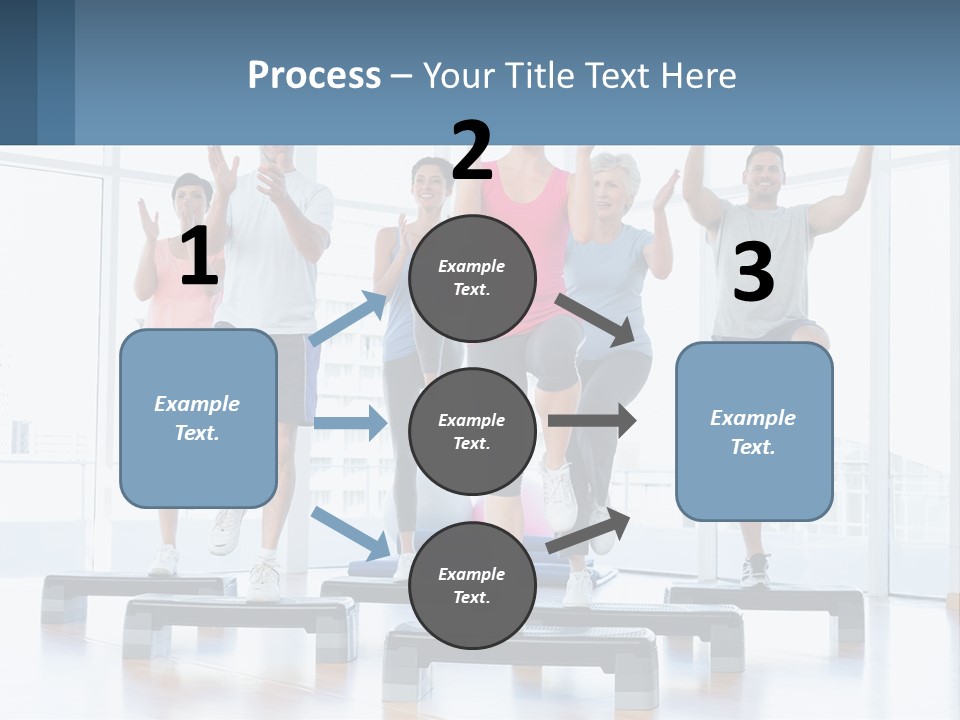 A Group Of People Doing Exercises In A Gym PowerPoint Template