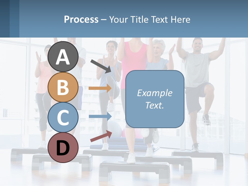 A Group Of People Doing Exercises In A Gym PowerPoint Template