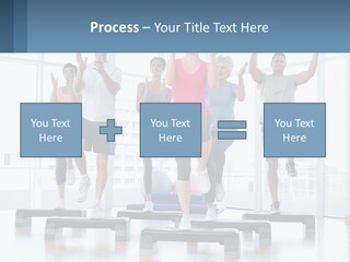 A Group Of People Doing Exercises In A Gym PowerPoint Template