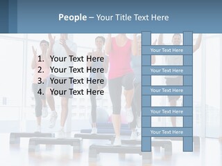 A Group Of People Doing Exercises In A Gym PowerPoint Template