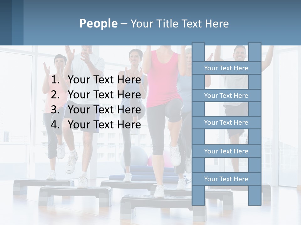 A Group Of People Doing Exercises In A Gym PowerPoint Template