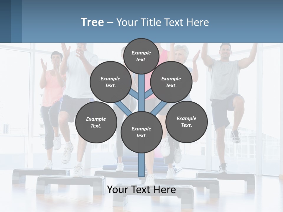 A Group Of People Doing Exercises In A Gym PowerPoint Template