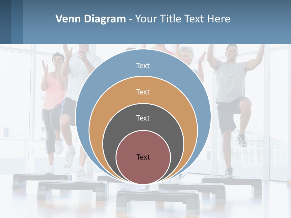 A Group Of People Doing Exercises In A Gym PowerPoint Template