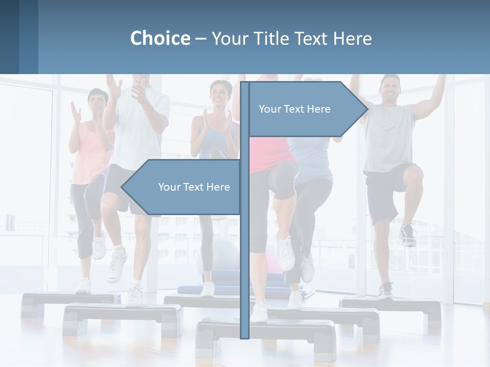 A Group Of People Doing Exercises In A Gym PowerPoint Template