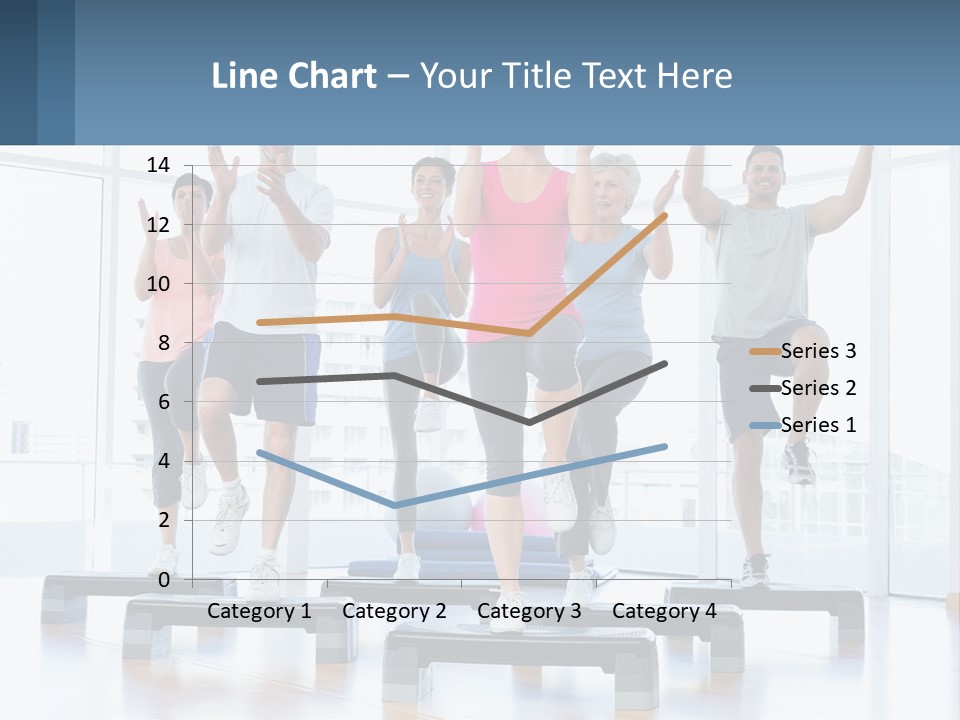 A Group Of People Doing Exercises In A Gym PowerPoint Template
