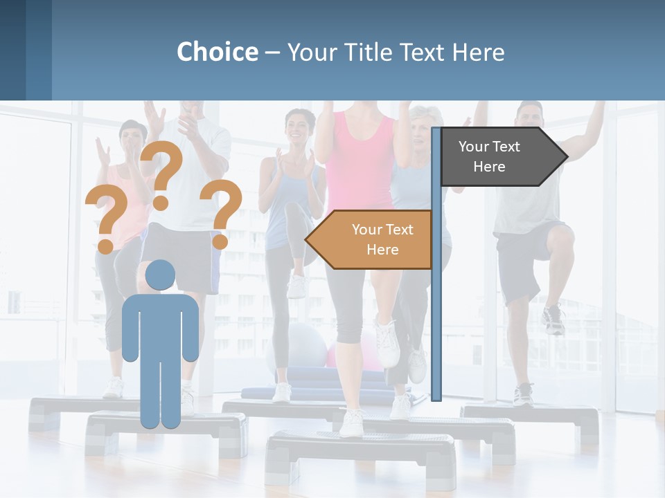 A Group Of People Doing Exercises In A Gym PowerPoint Template