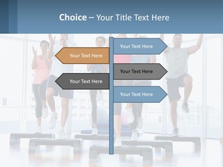 A Group Of People Doing Exercises In A Gym PowerPoint Template
