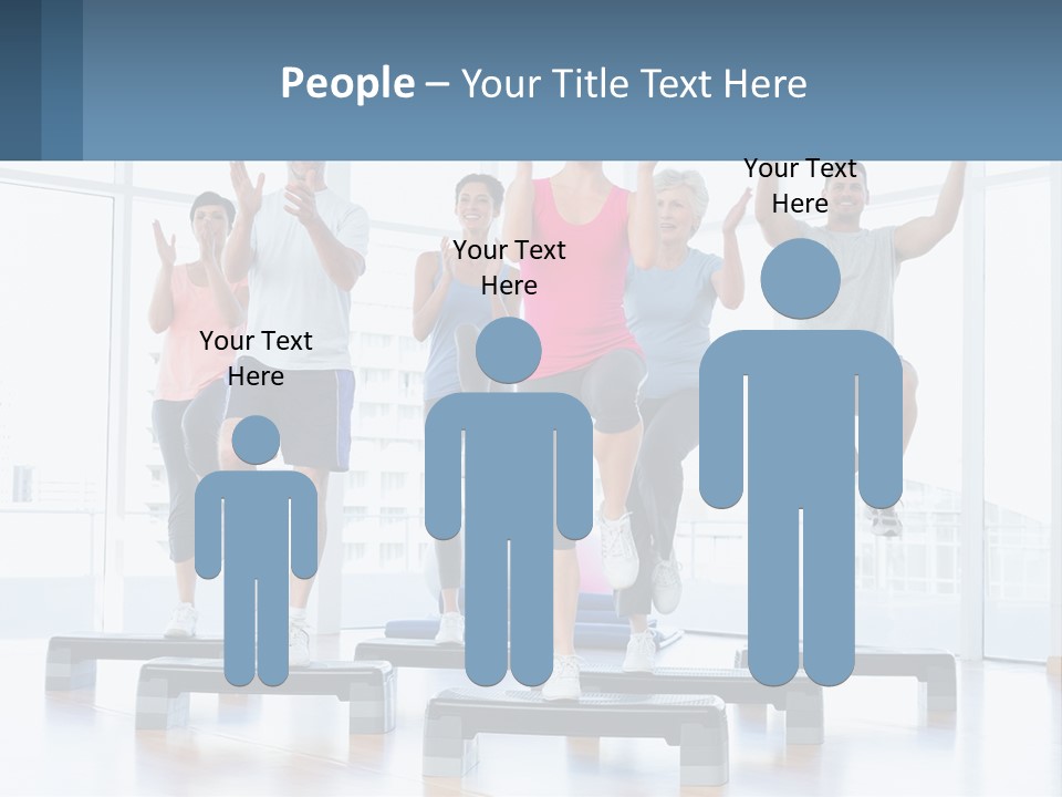 A Group Of People Doing Exercises In A Gym PowerPoint Template