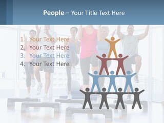 A Group Of People Doing Exercises In A Gym PowerPoint Template