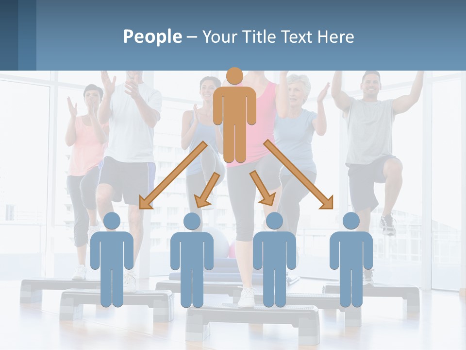 A Group Of People Doing Exercises In A Gym PowerPoint Template