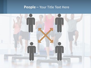 A Group Of People Doing Exercises In A Gym PowerPoint Template