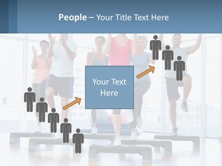A Group Of People Doing Exercises In A Gym PowerPoint Template