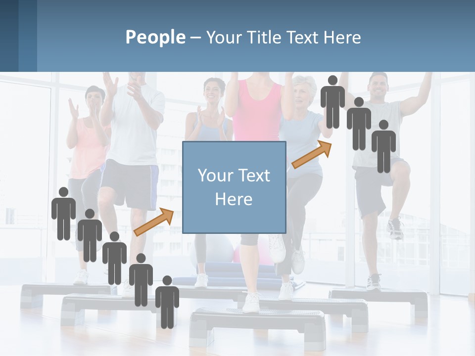 A Group Of People Doing Exercises In A Gym PowerPoint Template
