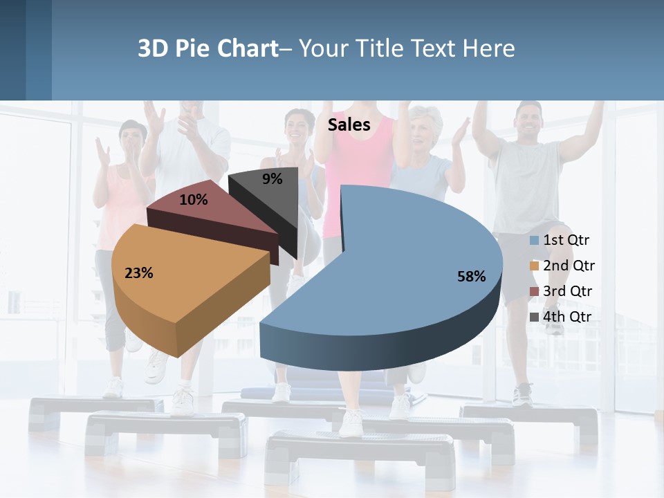 A Group Of People Doing Exercises In A Gym PowerPoint Template