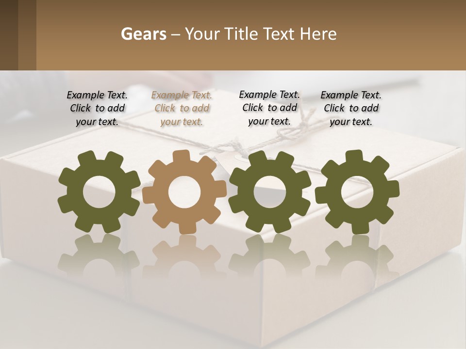 A Person Writing On A Piece Of Paper Next To A Wrapped Present Box PowerPoint Template