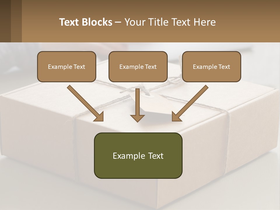 A Person Writing On A Piece Of Paper Next To A Wrapped Present Box PowerPoint Template