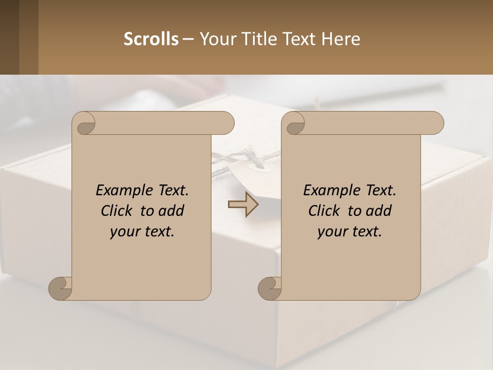 A Person Writing On A Piece Of Paper Next To A Wrapped Present Box PowerPoint Template