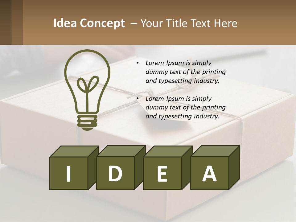 A Person Writing On A Piece Of Paper Next To A Wrapped Present Box PowerPoint Template