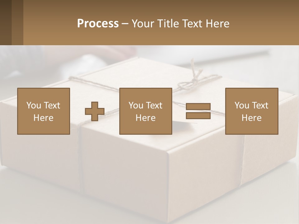 A Person Writing On A Piece Of Paper Next To A Wrapped Present Box PowerPoint Template