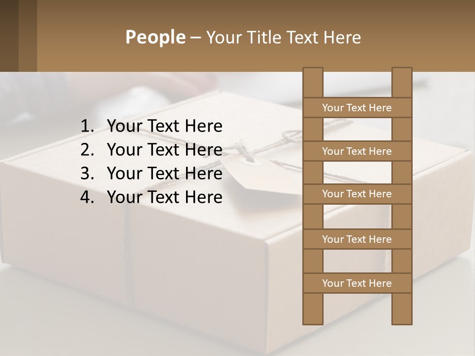 A Person Writing On A Piece Of Paper Next To A Wrapped Present Box PowerPoint Template