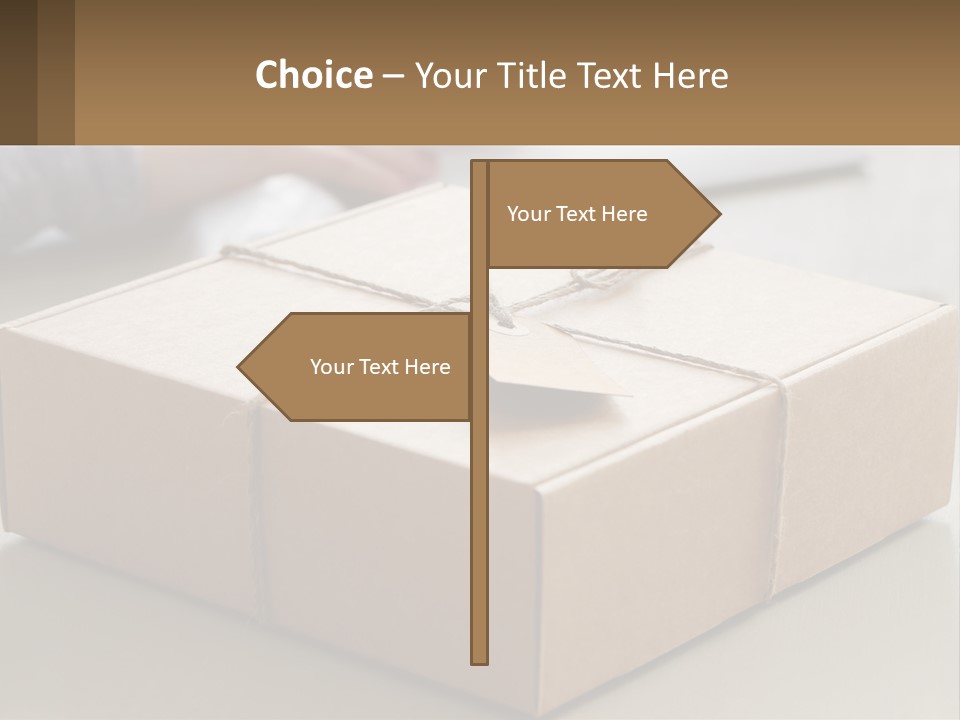 A Person Writing On A Piece Of Paper Next To A Wrapped Present Box PowerPoint Template