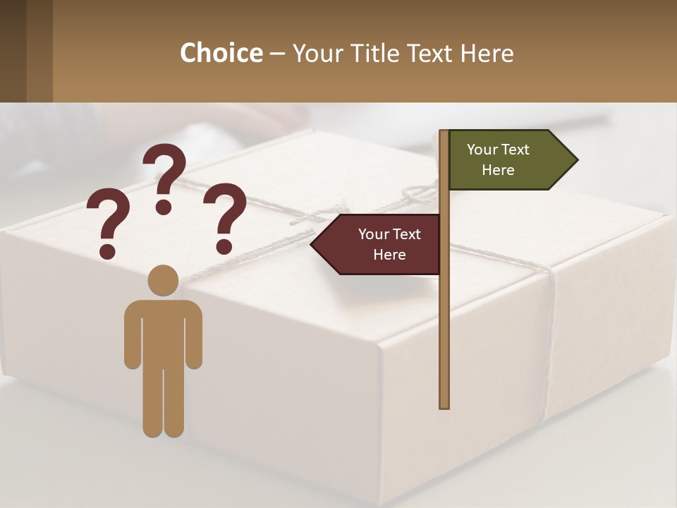 A Person Writing On A Piece Of Paper Next To A Wrapped Present Box PowerPoint Template