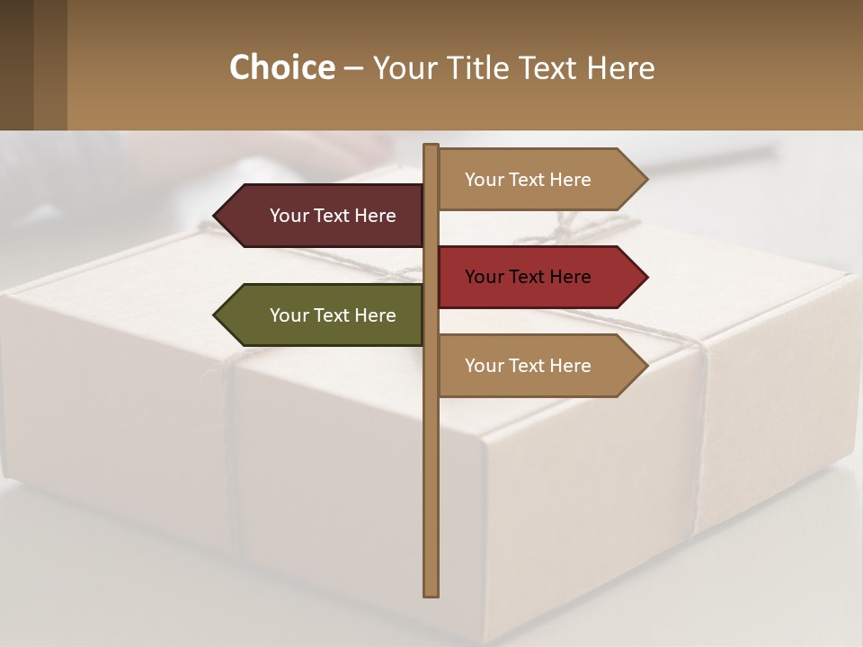 A Person Writing On A Piece Of Paper Next To A Wrapped Present Box PowerPoint Template