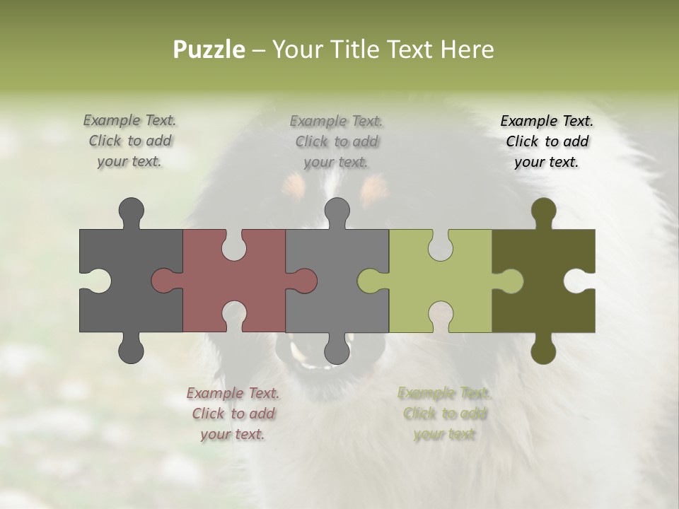 A Black And White Dog With His Mouth Open PowerPoint Template