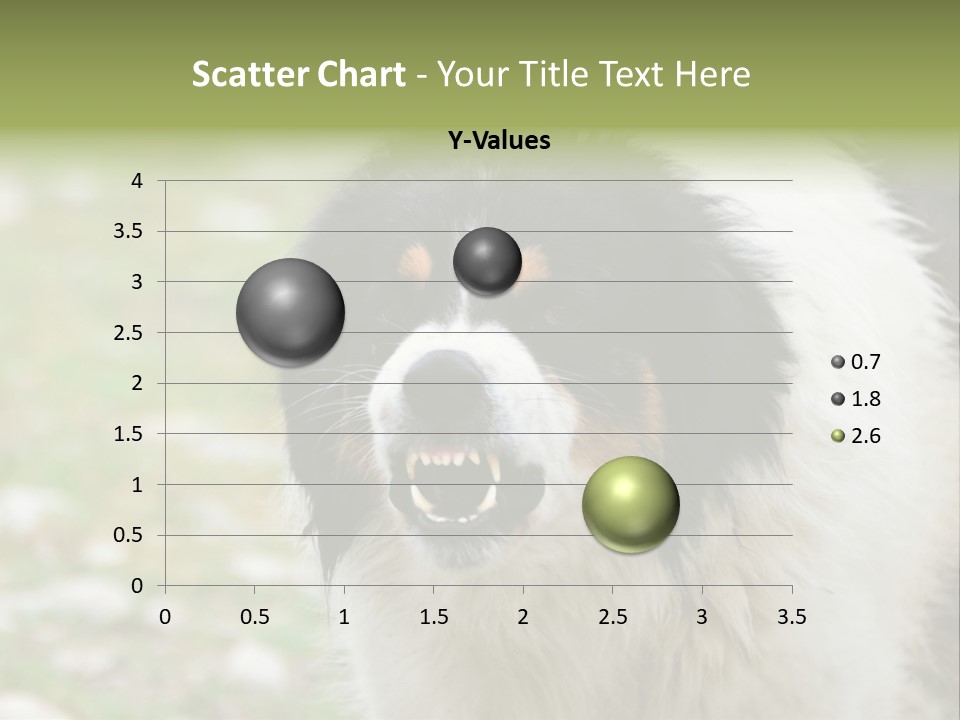 A Black And White Dog With His Mouth Open PowerPoint Template