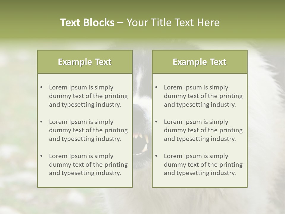 A Black And White Dog With His Mouth Open PowerPoint Template
