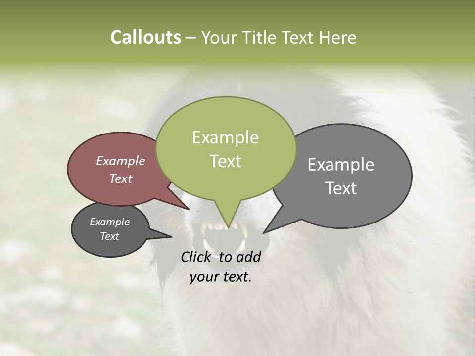 A Black And White Dog With His Mouth Open PowerPoint Template