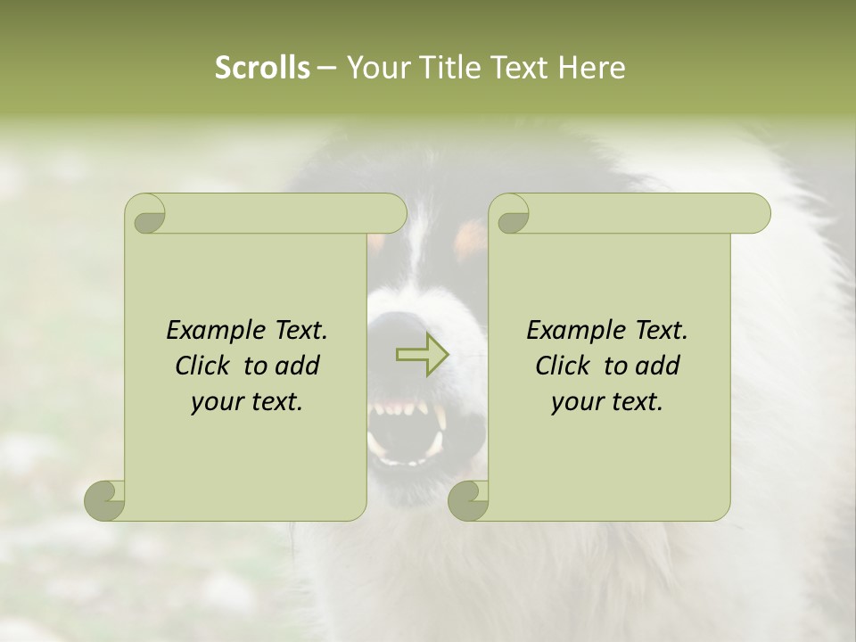 A Black And White Dog With His Mouth Open PowerPoint Template