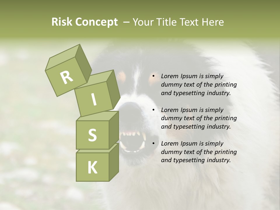A Black And White Dog With His Mouth Open PowerPoint Template