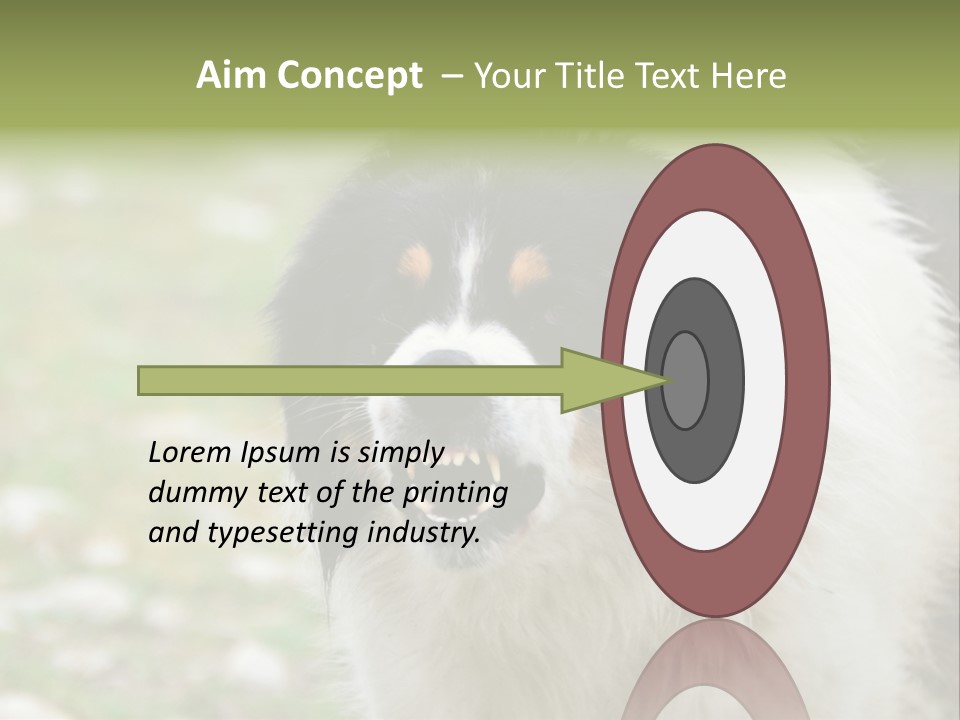 A Black And White Dog With His Mouth Open PowerPoint Template