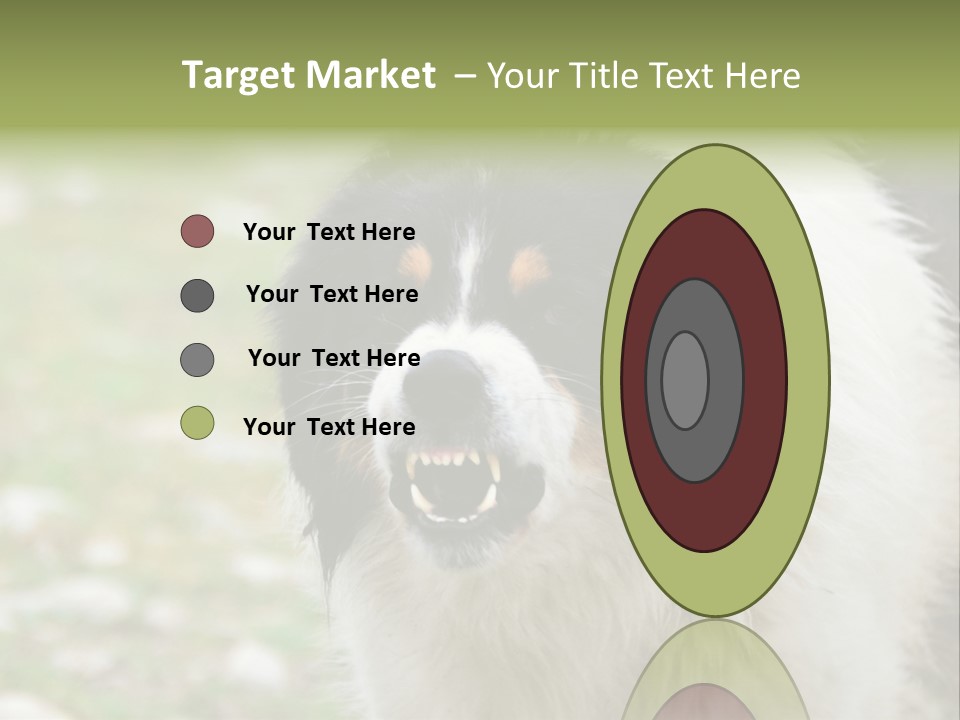 A Black And White Dog With His Mouth Open PowerPoint Template