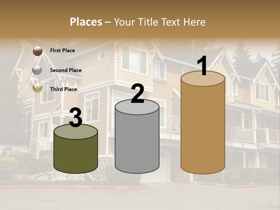 A Large House With A Lot Of Windows And Balconies PowerPoint Template