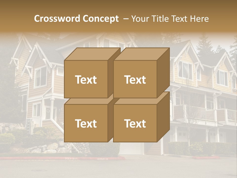 A Large House With A Lot Of Windows And Balconies PowerPoint Template