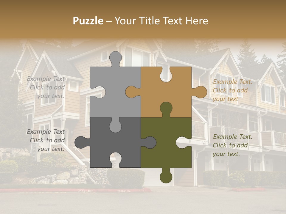 A Large House With A Lot Of Windows And Balconies PowerPoint Template