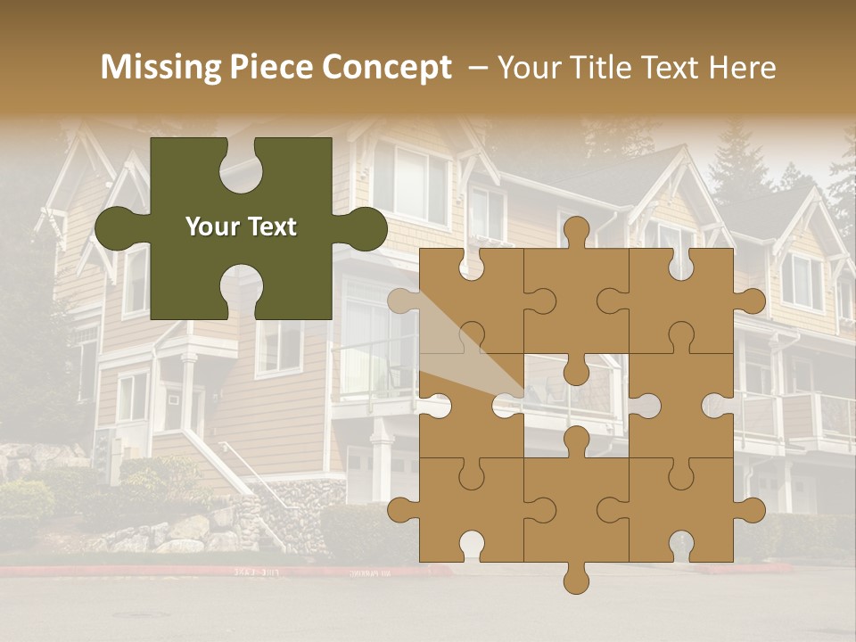 A Large House With A Lot Of Windows And Balconies PowerPoint Template