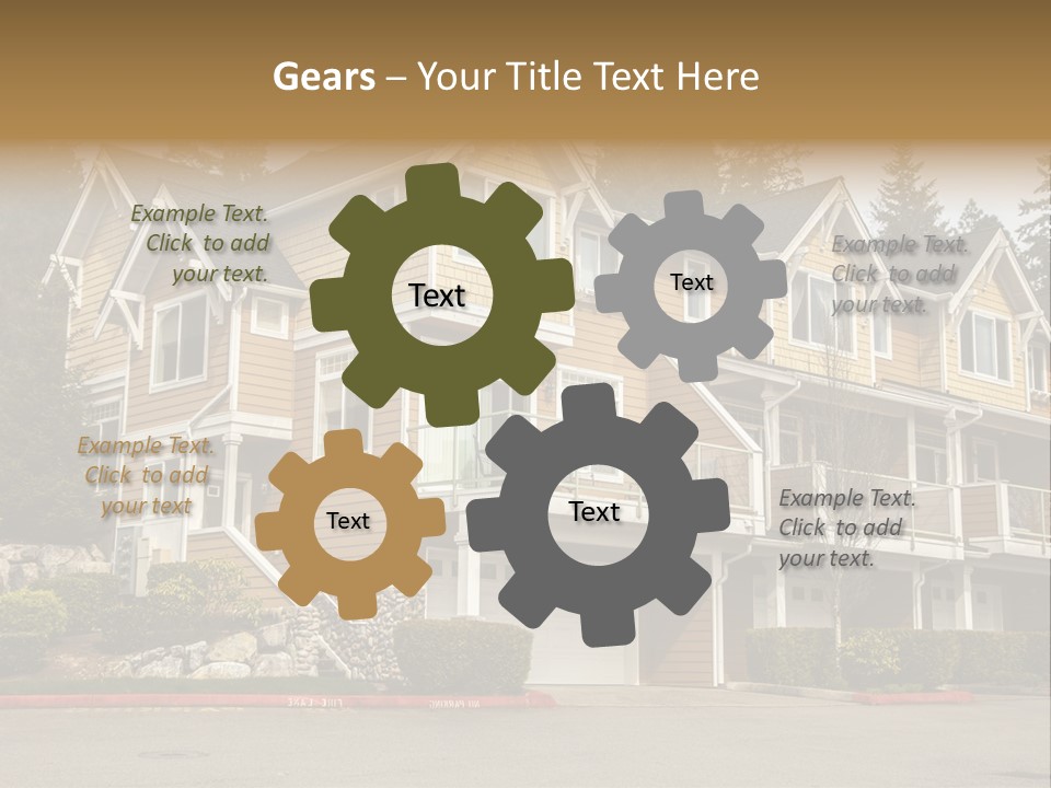 A Large House With A Lot Of Windows And Balconies PowerPoint Template