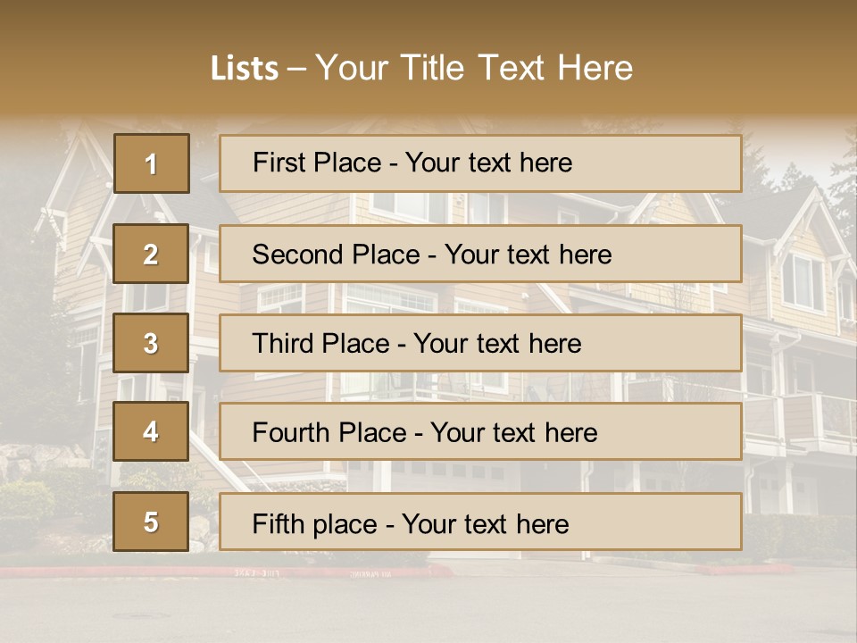 A Large House With A Lot Of Windows And Balconies PowerPoint Template
