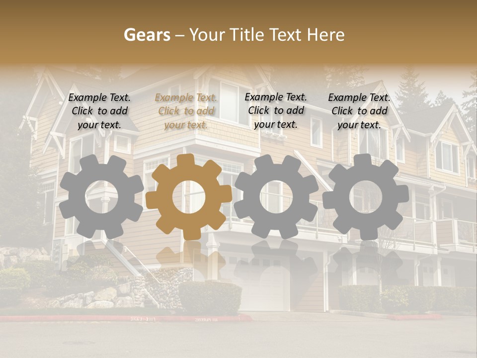 A Large House With A Lot Of Windows And Balconies PowerPoint Template