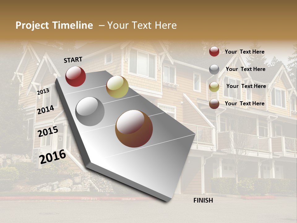 A Large House With A Lot Of Windows And Balconies PowerPoint Template